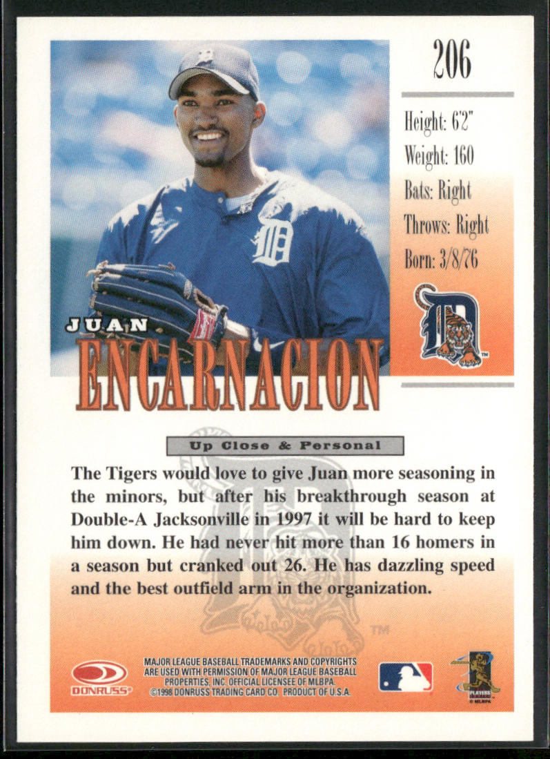 Juan Encarnacion 1998 Studio #206 Detroit Tigers