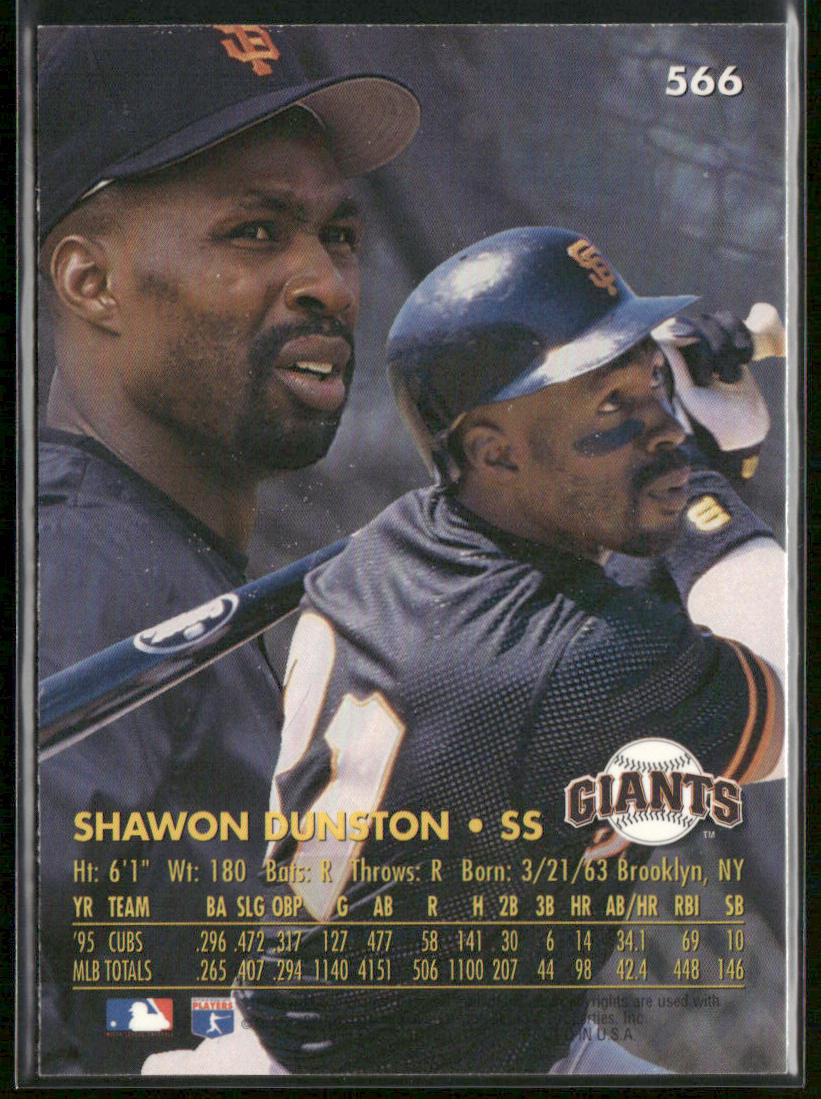 Shawon Dunston 1996 Ultra #566 San Francisco Giants