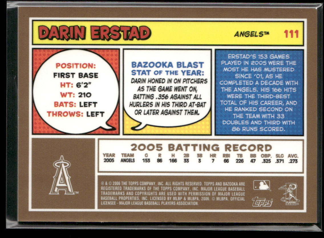 Darin Erstad 2006 Bazooka Gold Chunks #111 Los Angeles Angels