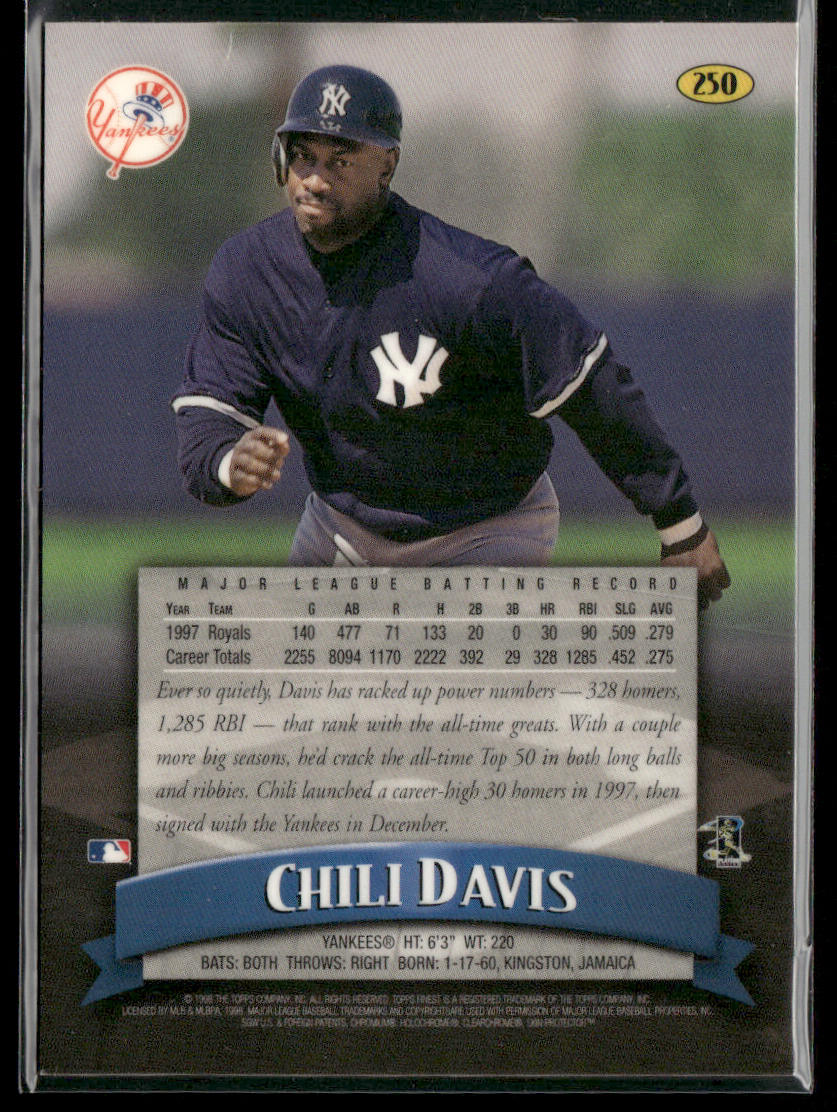 Chili Davis 1998 Finest #250 New York Yankees