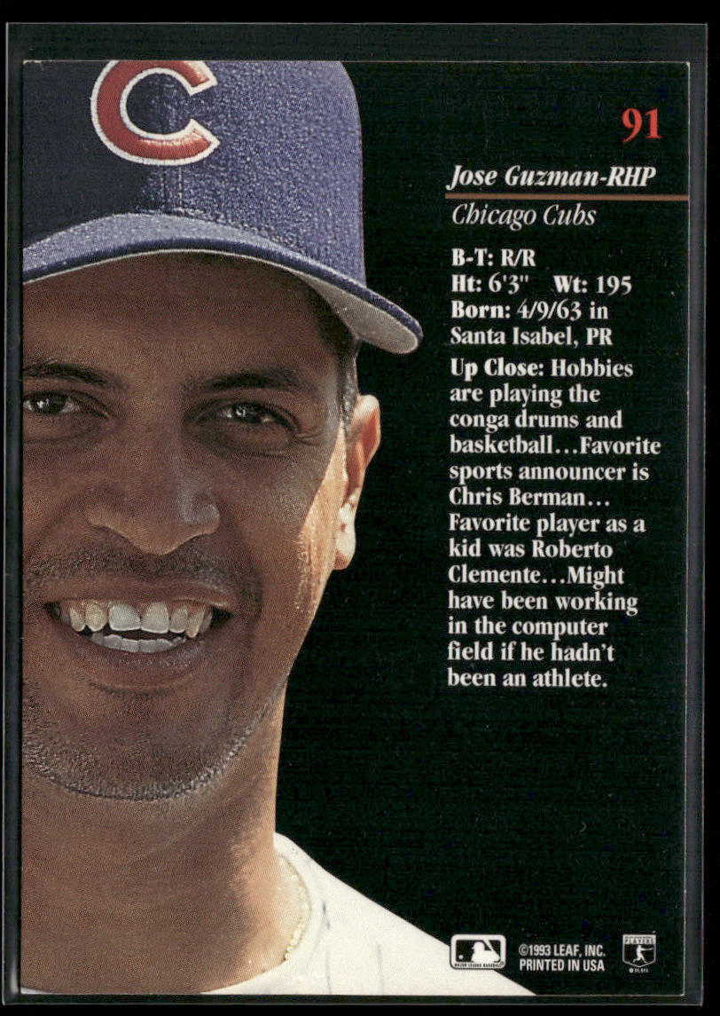 Jose Guzman 1993 Studio #91 Chicago Cubs
