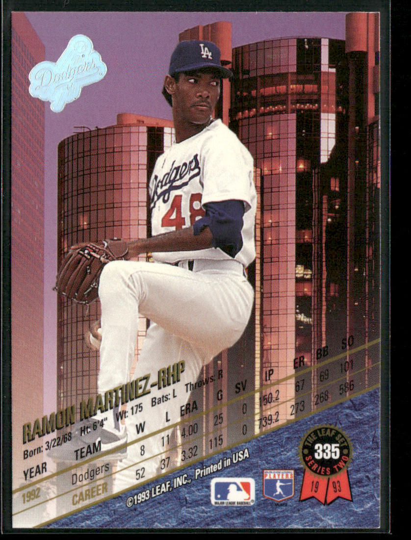 Ramon Martinez 1993 Leaf #335 Los Angeles Dodgers