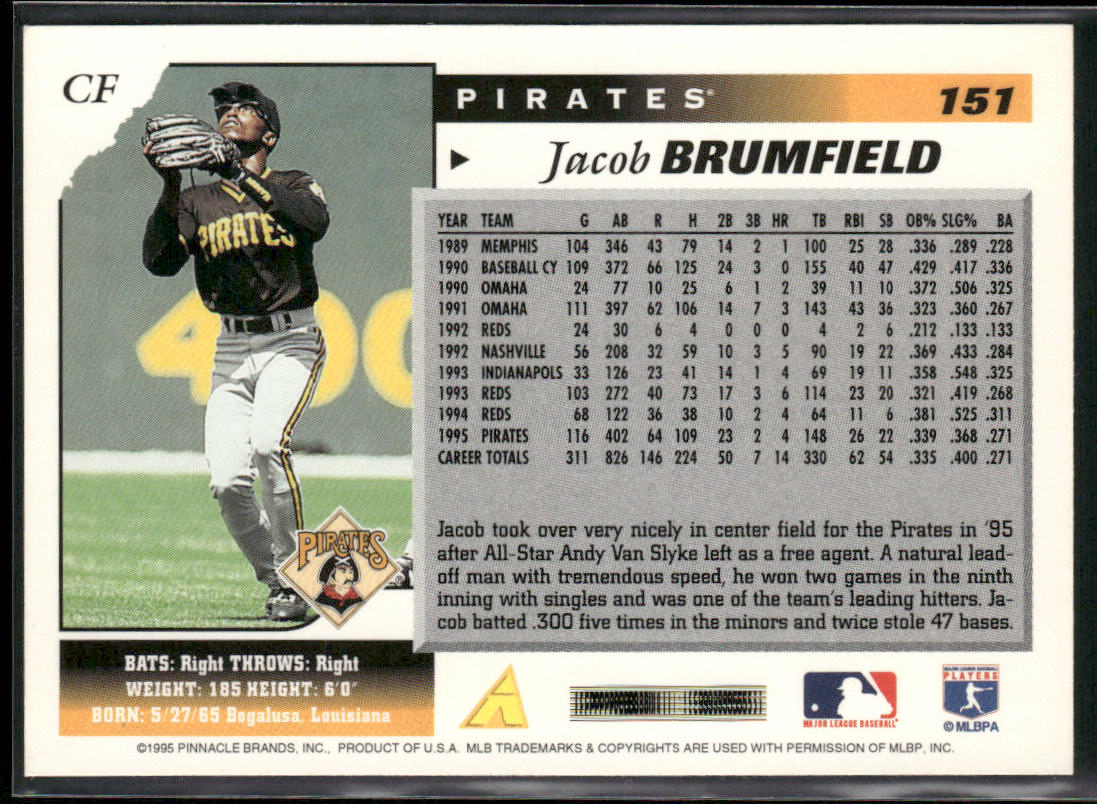 Jacob Brumfield 1996 Score #151 Pittsburgh Pirates