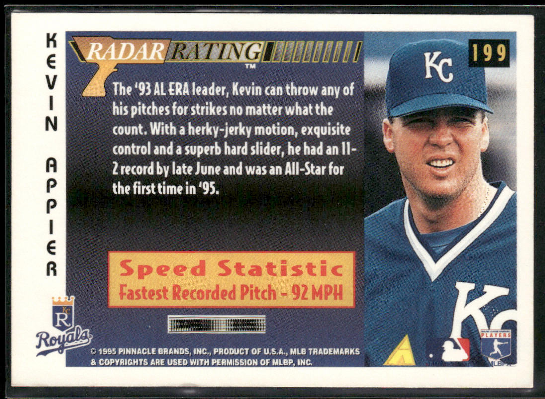 Kevin Appier 1996 Score #199 Kansas City Royals back