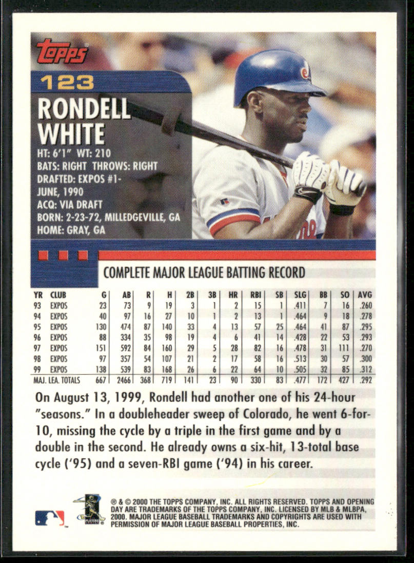 Rondell White 2000 Topps Opening Day #123 Montreal Expos