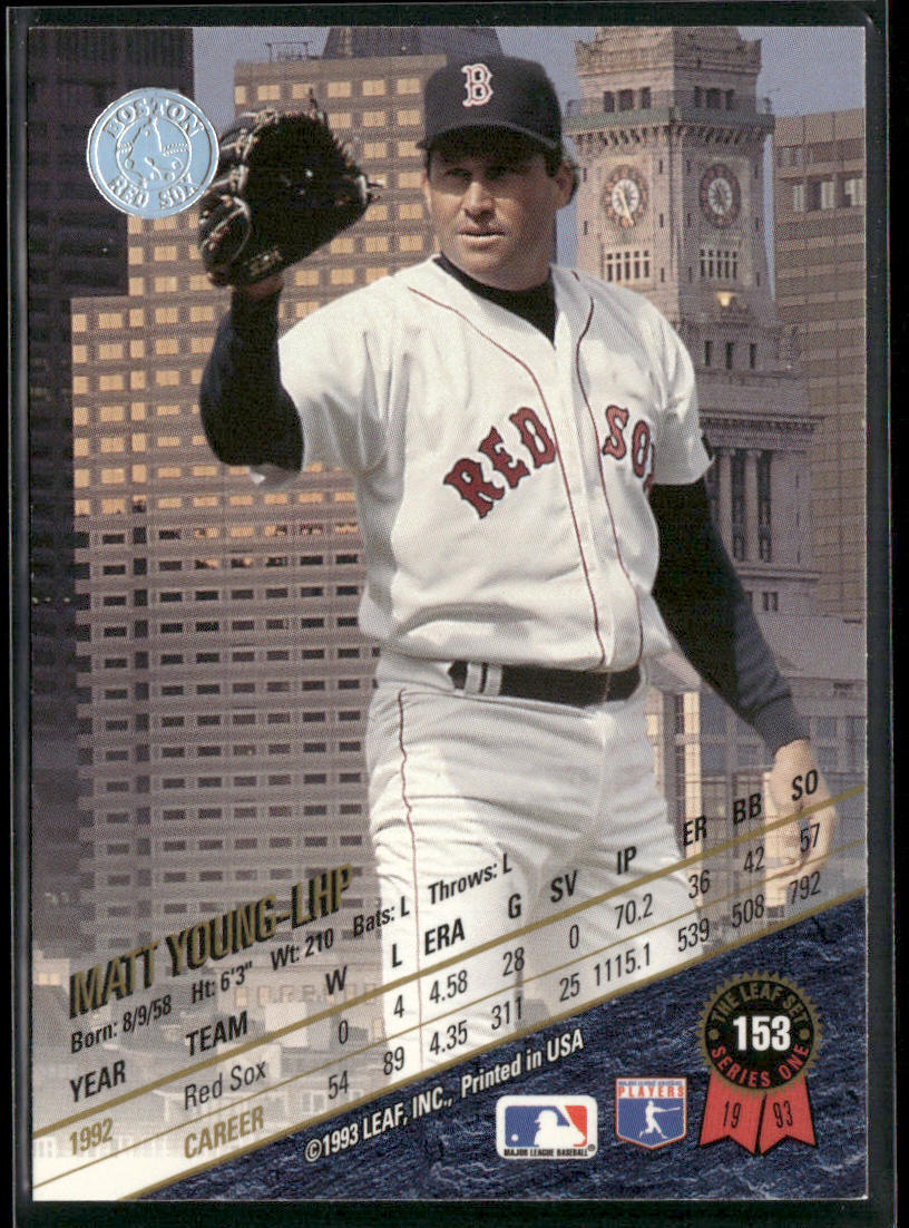 Matt Young 1993 Leaf #153 Boston Red Sox