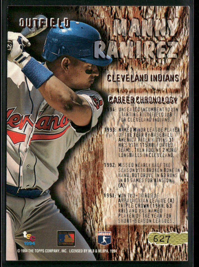 Manny Ramirez 1994 Stadium Club #627 Cleveland Indians