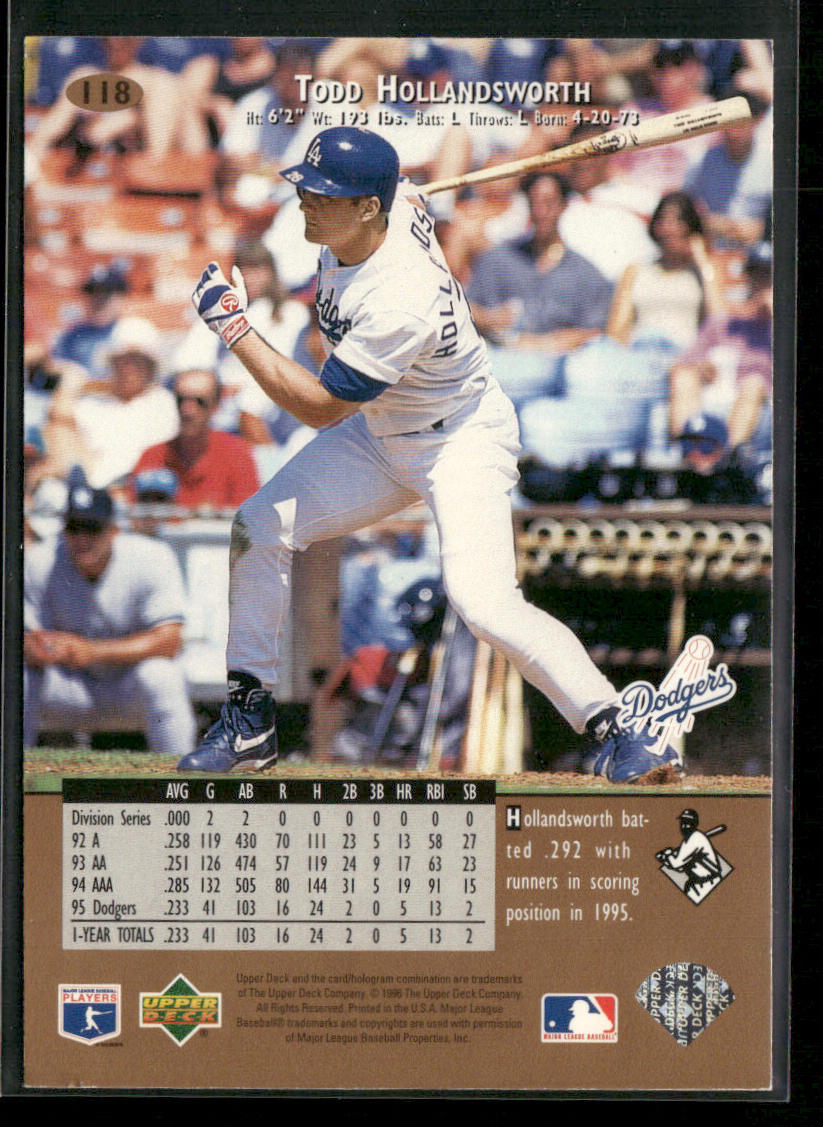Todd Hollandsworth 1996 Upper Deck #118 Los Angeles Dodgers