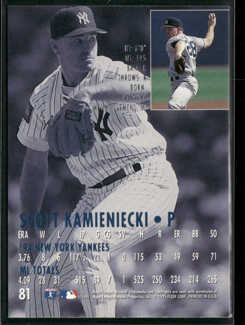 Scott Kamieniecki 1995 Ultra #81 New York Yankees
