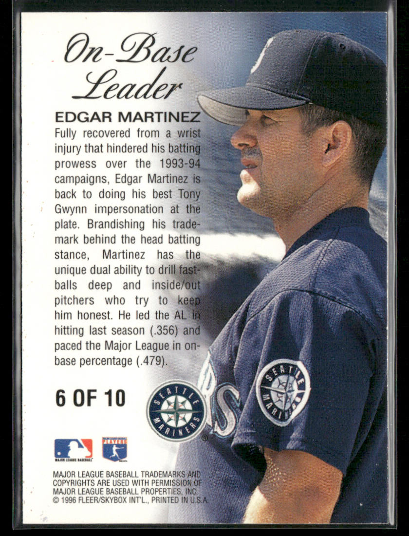 Edgar Martinez 1996 Ultra On-Base Leaders #6 Seattle Mariners