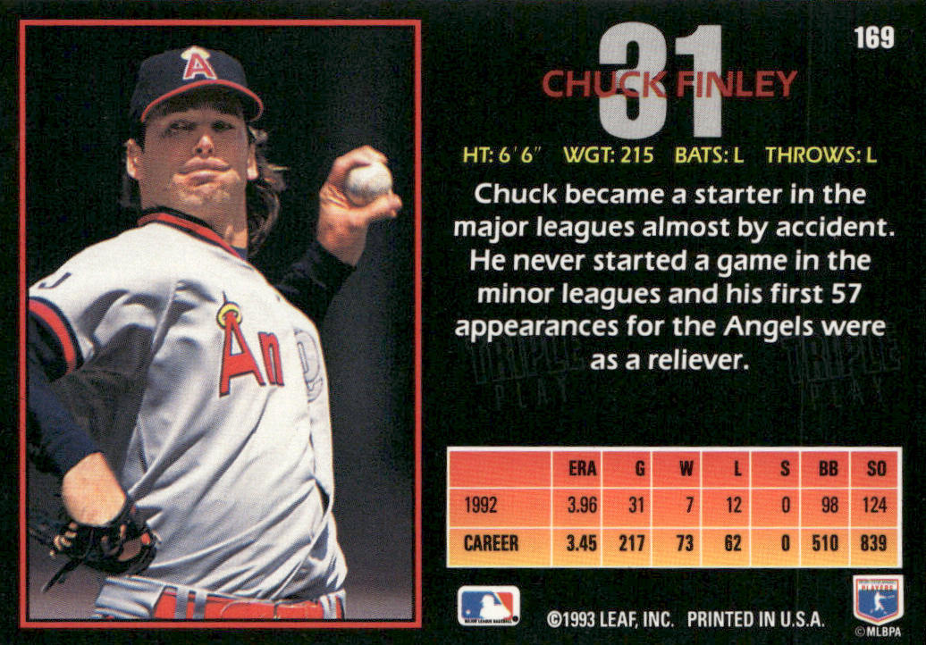 Chuck Finley 1993 Triple Play #169 California Angels