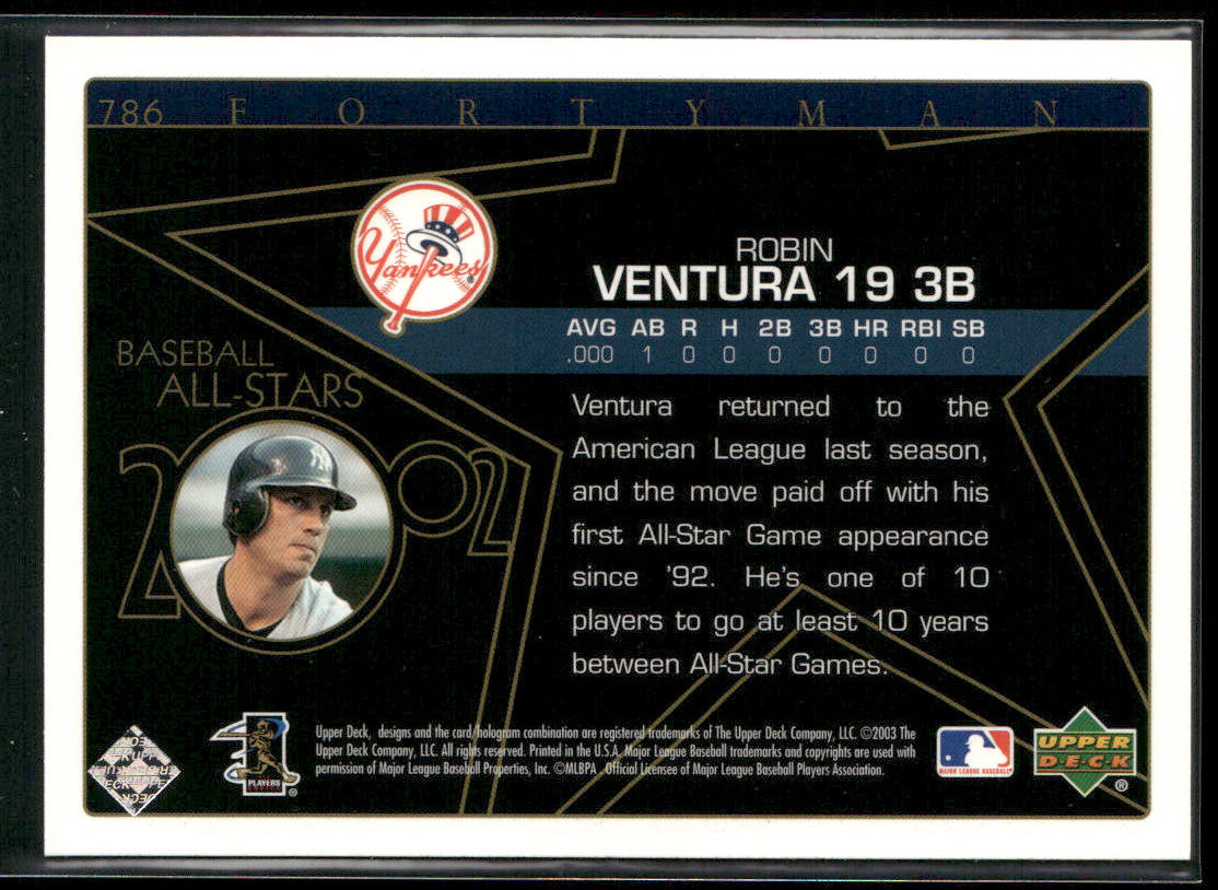 Robin Ventura 2003 Upper Deck 40-Man #786 New York Yankees