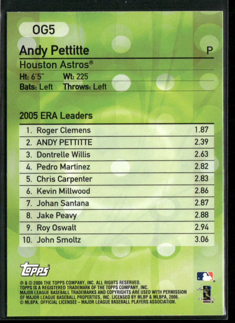 Andy Pettitte 2006 Topps Own the Game #OG5 Houston Astros