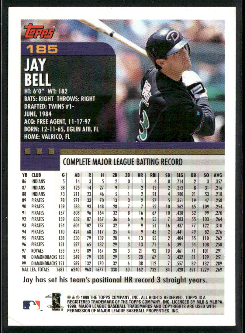 Jay Bell 2000 Topps Home Team Advantage #185 Arizona Diamondbacks