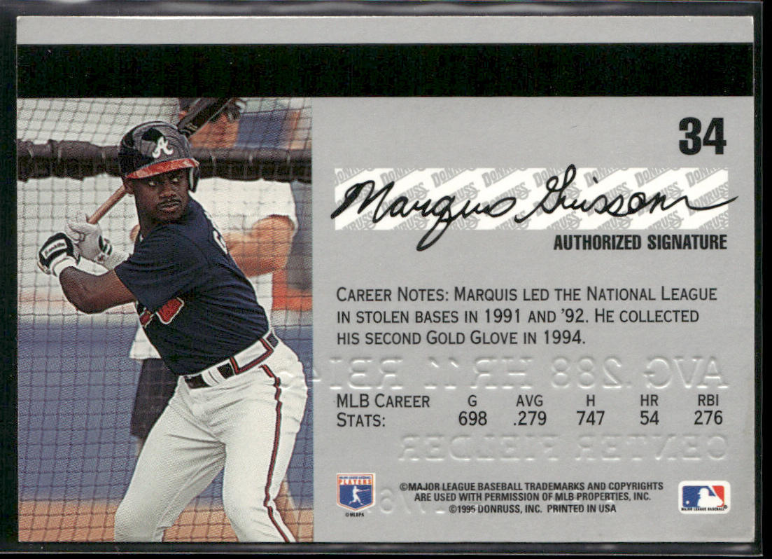 Marquis Grissom 1995 Studio #34 Atlanta Braves