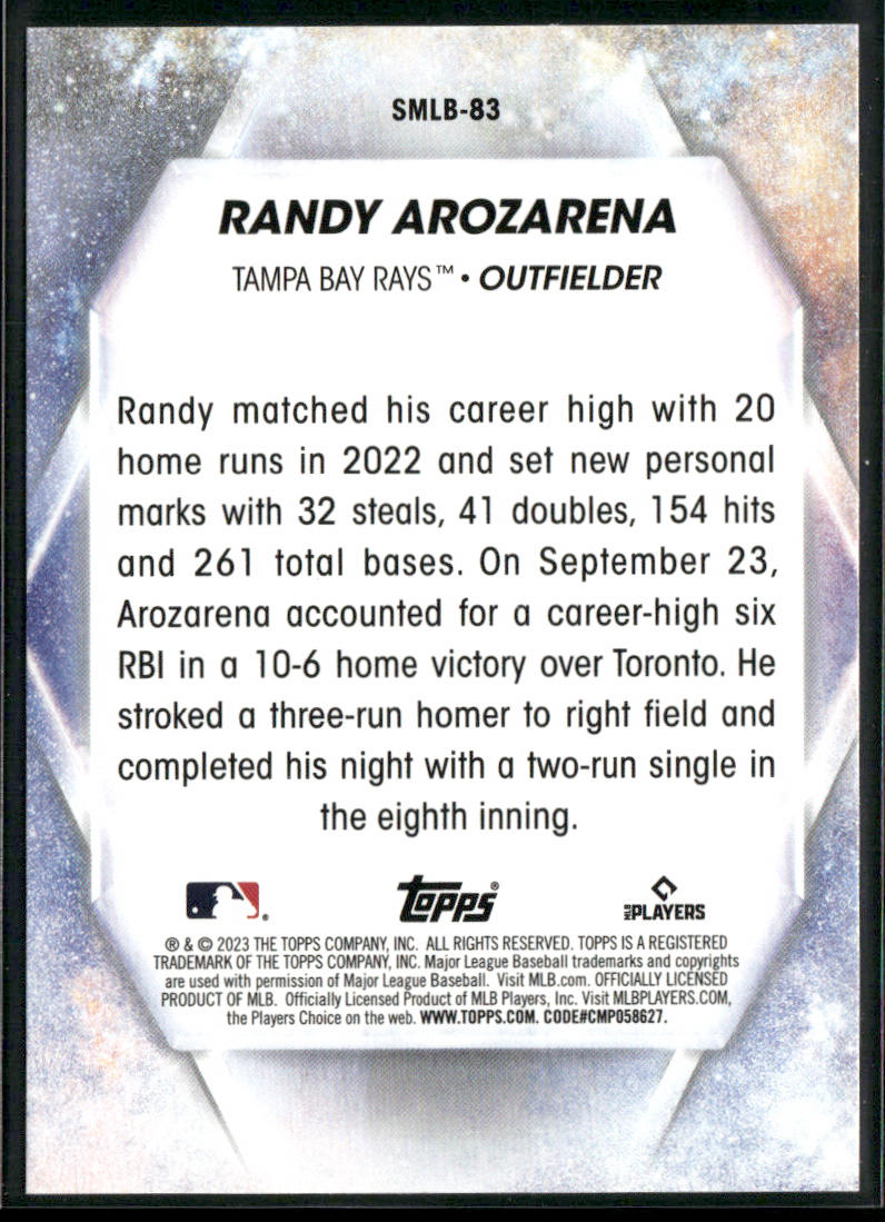 Randy Arozarena 2022 Topps #SMLBC-56 Tampa Bay Rays