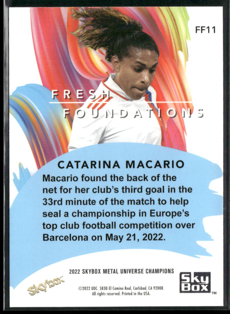 Catarina Macario 2022 SkyBox Metal Universe Fresh Foundations Aqua #FF11
