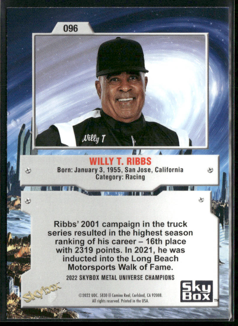 Willy T. Ribbs 2022 SkyBox Metal Universe Champions #096 back