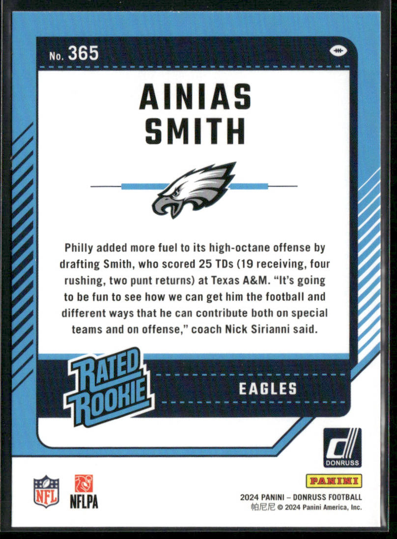 Ainias Smith 2024 Donruss #365 RC Philadelphia Eagles