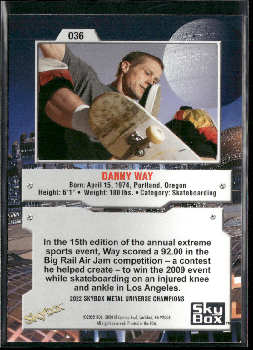 Danny Way 2022 SkyBox Metal Universe Champions #036 Philadelphia Phillies