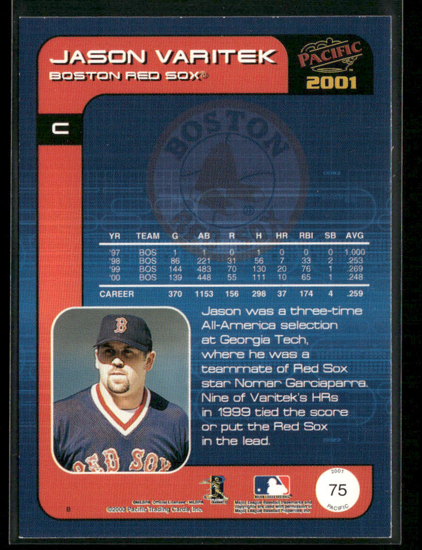 Jason Varitek 2001 Pacific #75 Boston Red Sox
