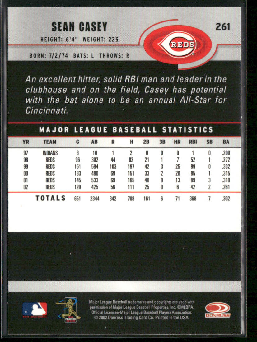 Sean Casey 2003 Donruss #261 Cincinnati Reds