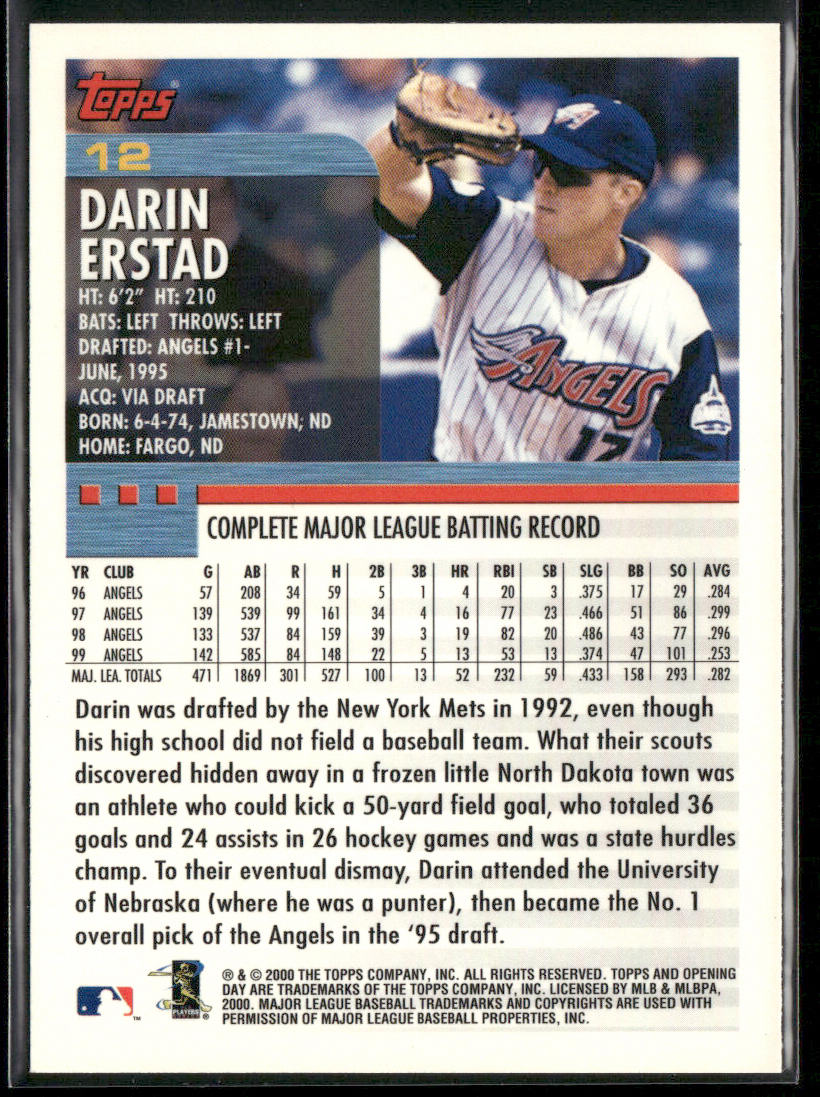 Darin Erstad 2000 Topps Opening Day #12 Anaheim Angels