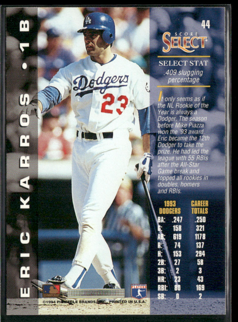 Eric Karros 1994 Select #44 Los Angeles Dodgers