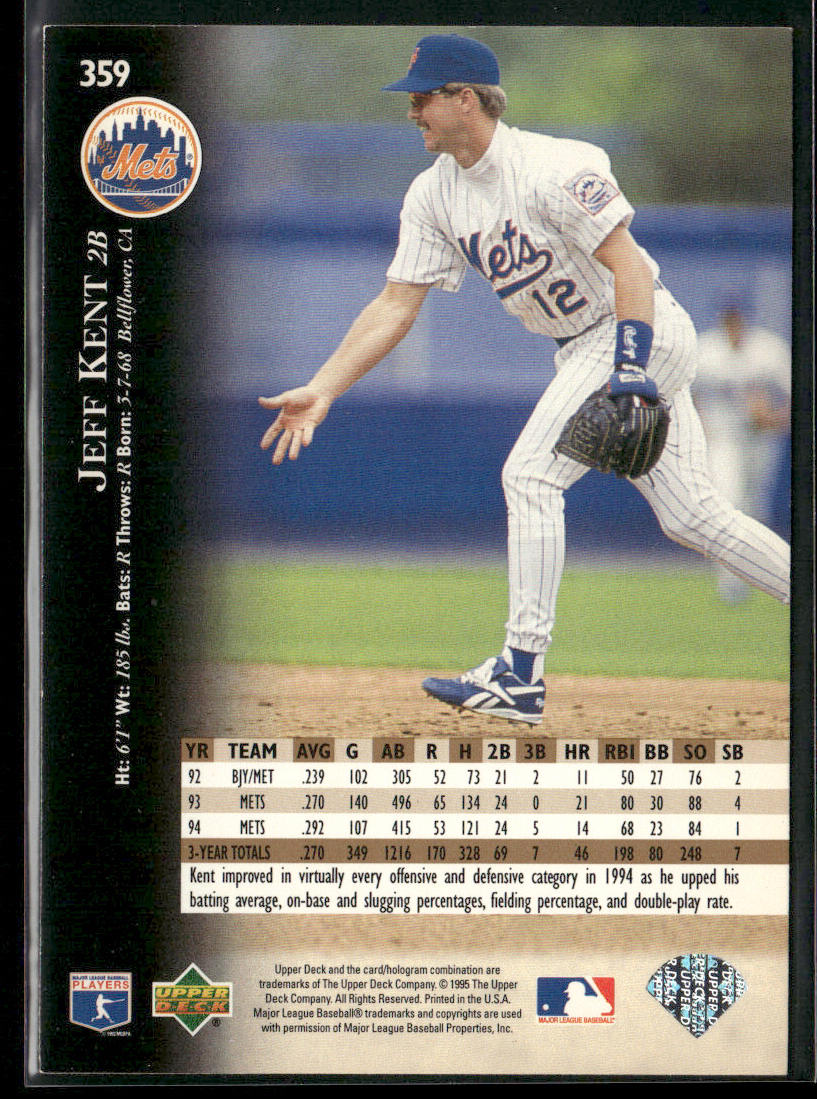Jeff Kent 1995 Upper Deck #359 New York Mets