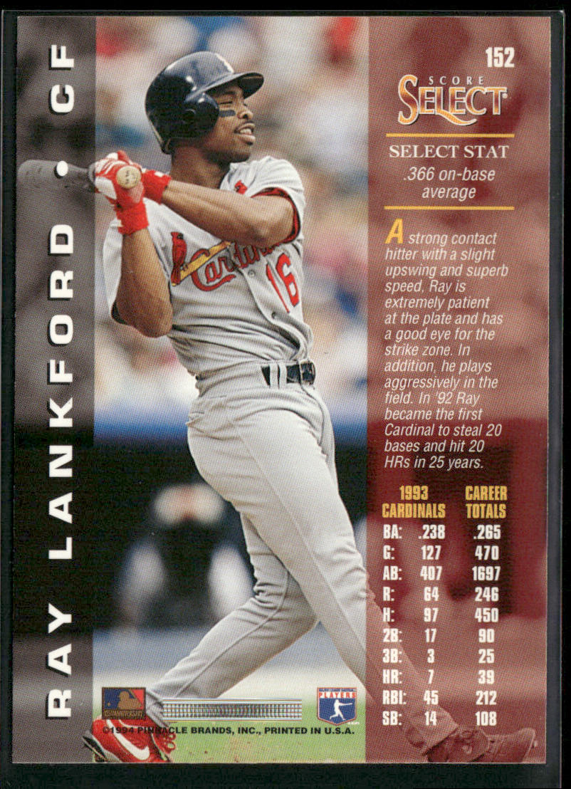 Ray Lankford 1994 Select #152 St. Louis Cardinals
