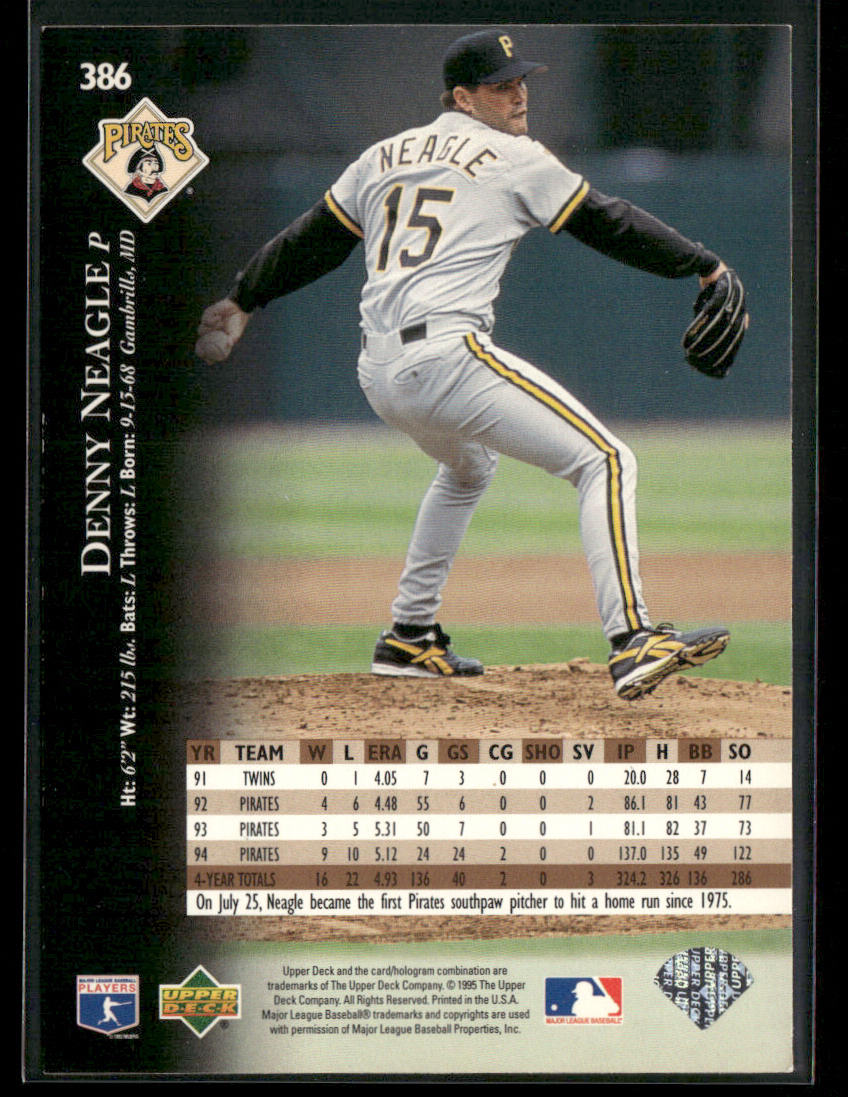 Denny Neagle 1995 Upper Deck #386 Pittsburgh Pirates