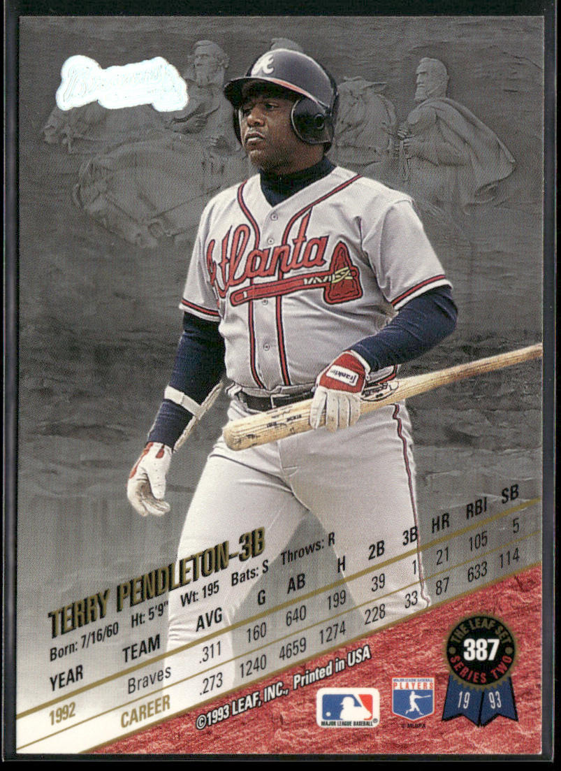 Terry Pendleton 1993 Leaf #387 Atlanta Braves