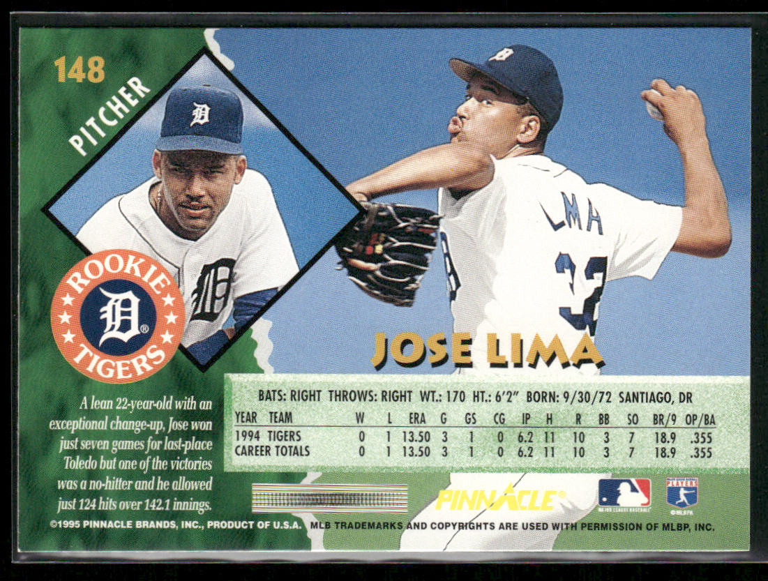 Jose Lima 1995 Pinnacle #148 Detroit Tigers