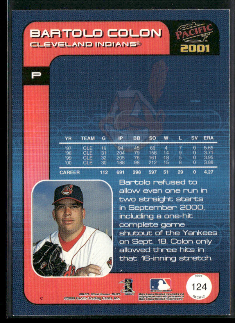 Bartolo Colon 2001 Pacific #124 Cleveland Indians