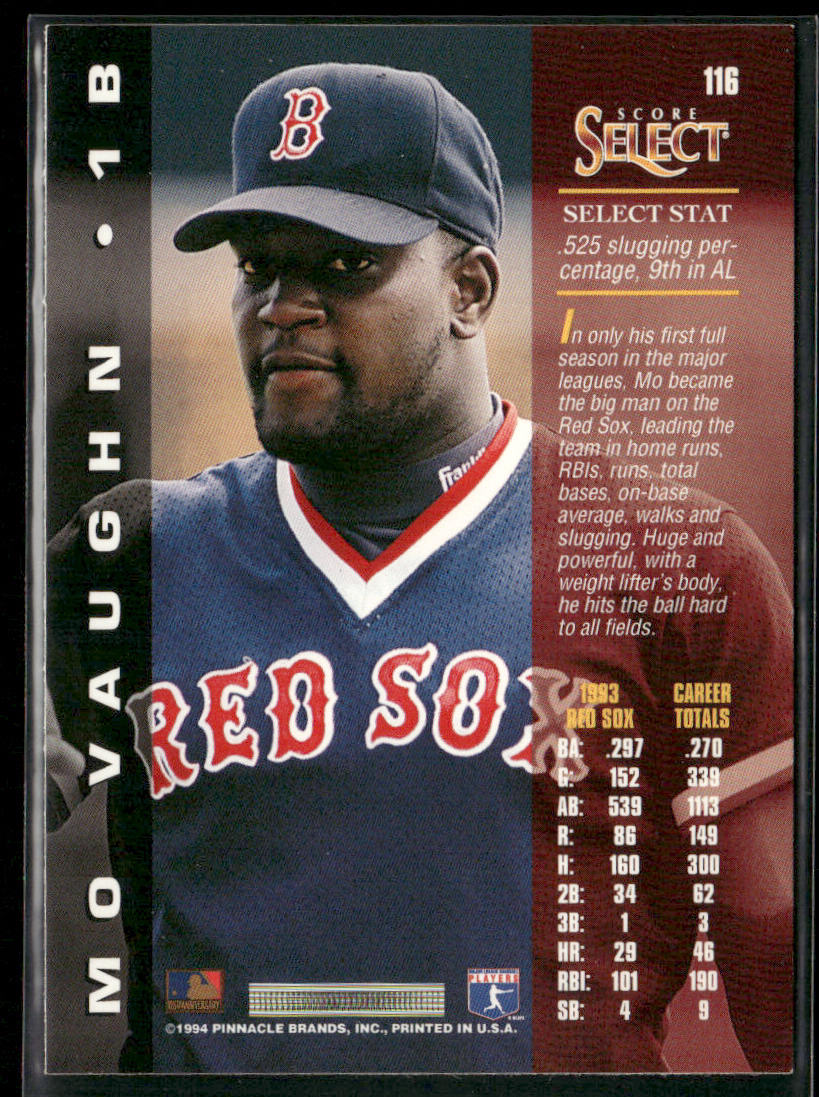 Mo Vaughn 1994 Select #116 Boston Red Sox