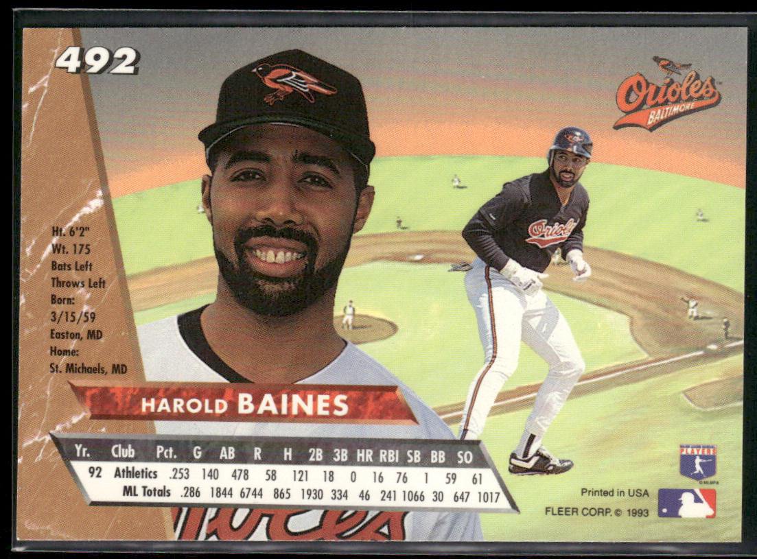 Harold Baines 1993 Ultra #492 Baltimore Orioles