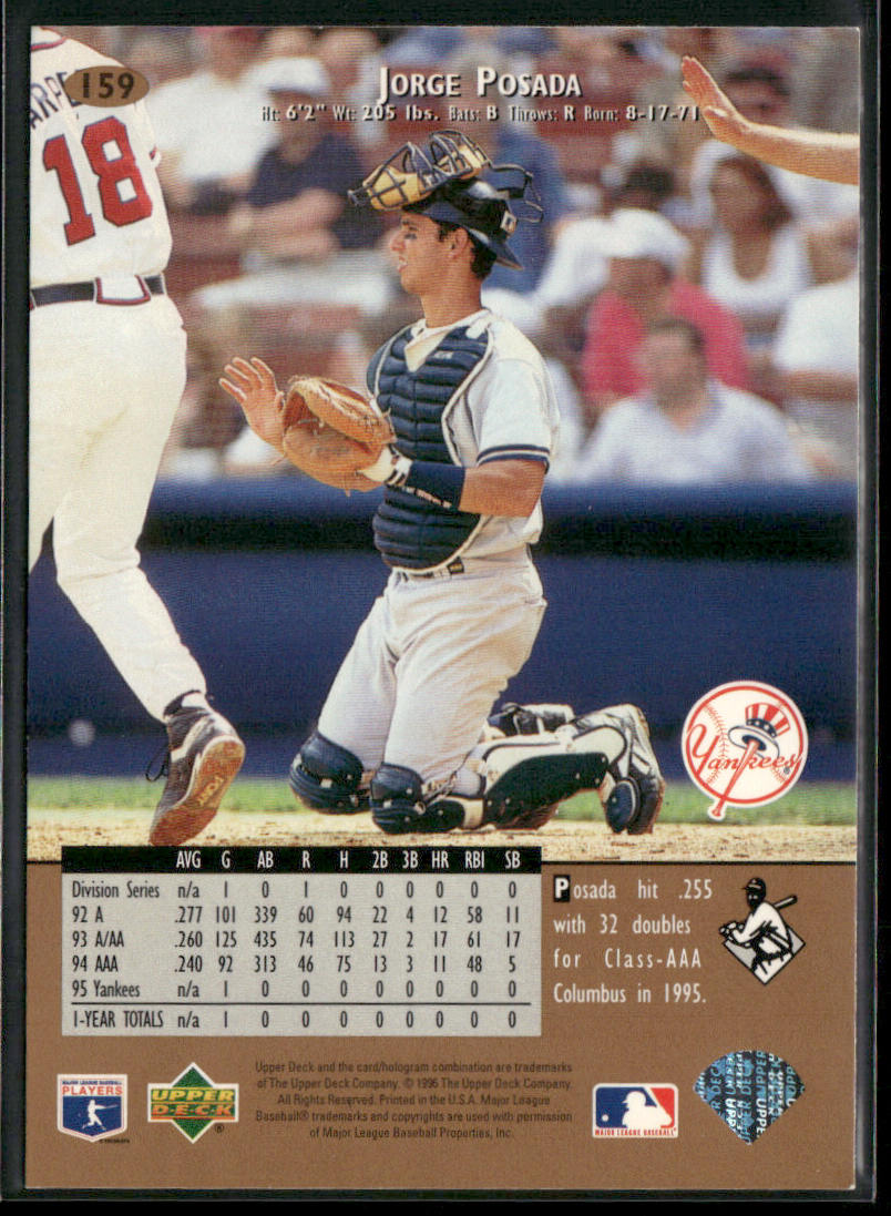 Jorge Posada 1996 Upper Deck #159 New York Yankees