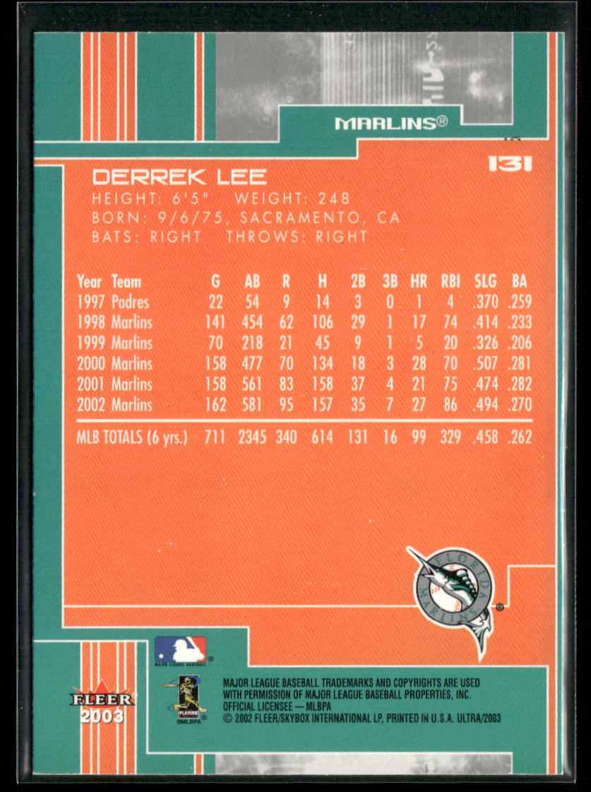 Derrek Lee 2003 Ultra #131 Florida Marlins