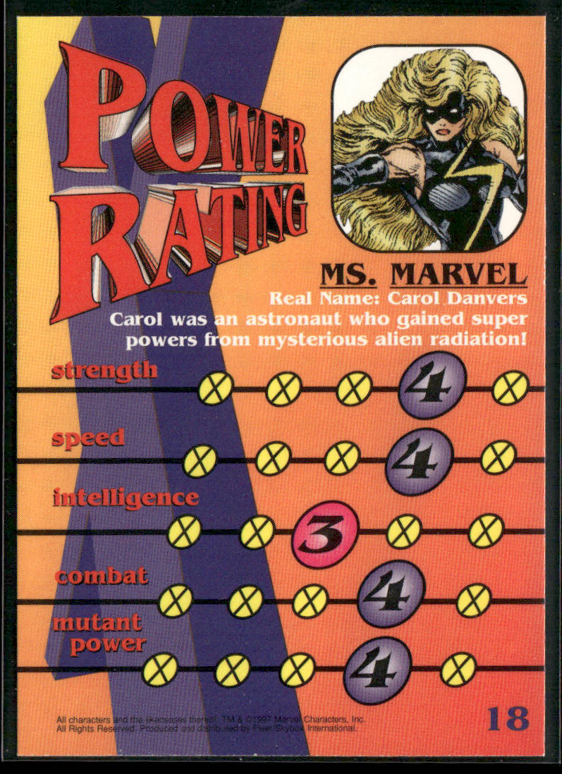 Ms. Marvel 1997 Fleer/SkyBox X-Men #18