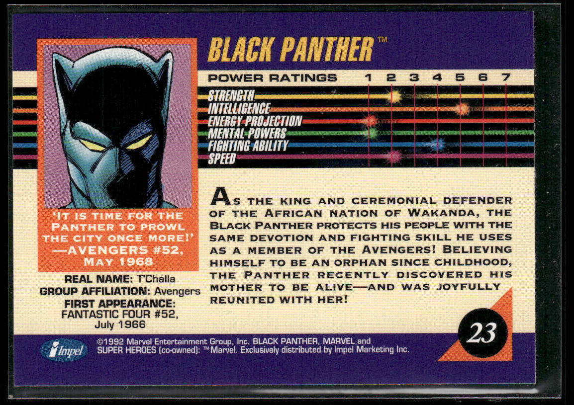 Black Panther 1992 Impel Marvel Universe #23