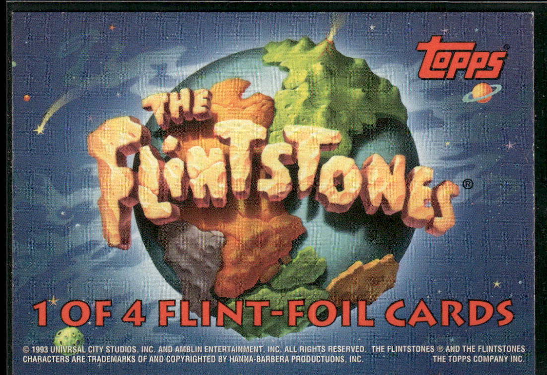 Wilma & Fred! 1993 Topps The Flintstones Flint-Foil #1