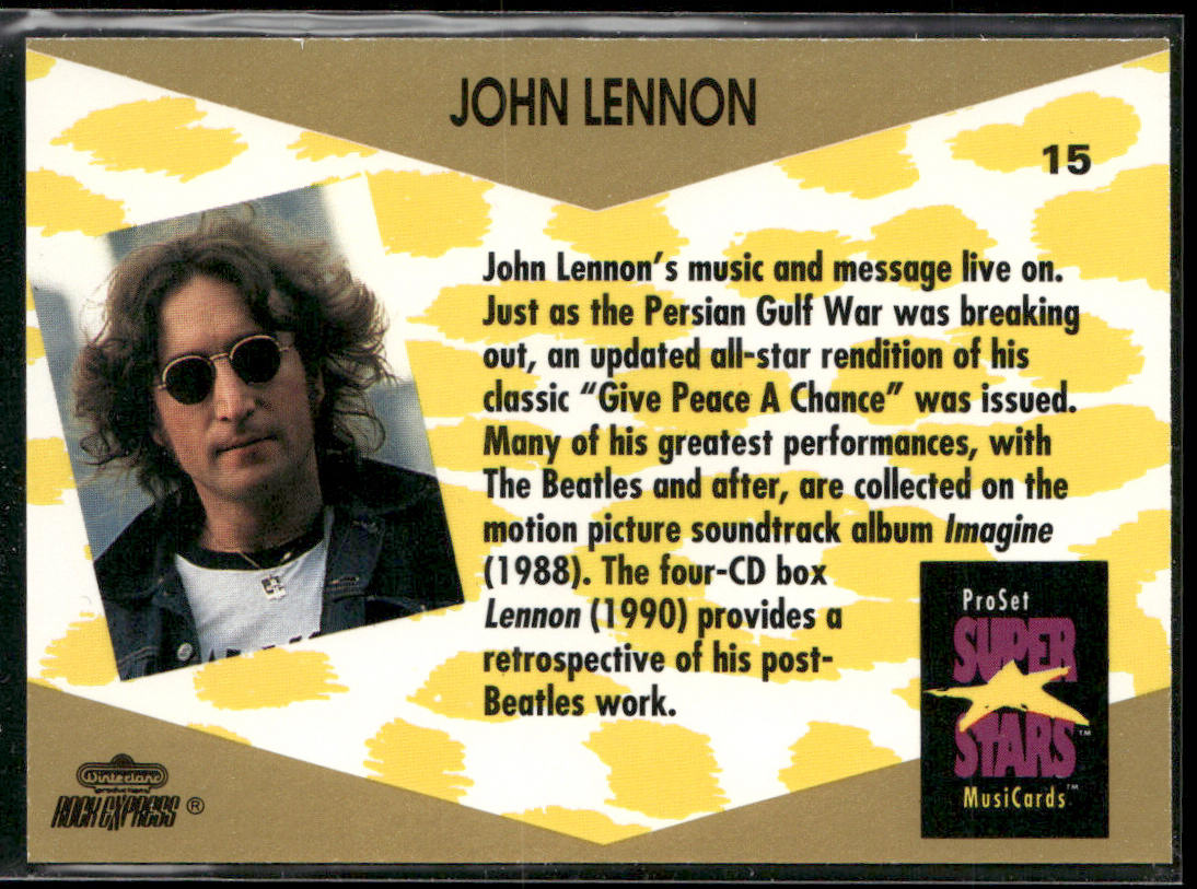 John Lennon 1991 Pro Set SuperStars MusiCards #15a