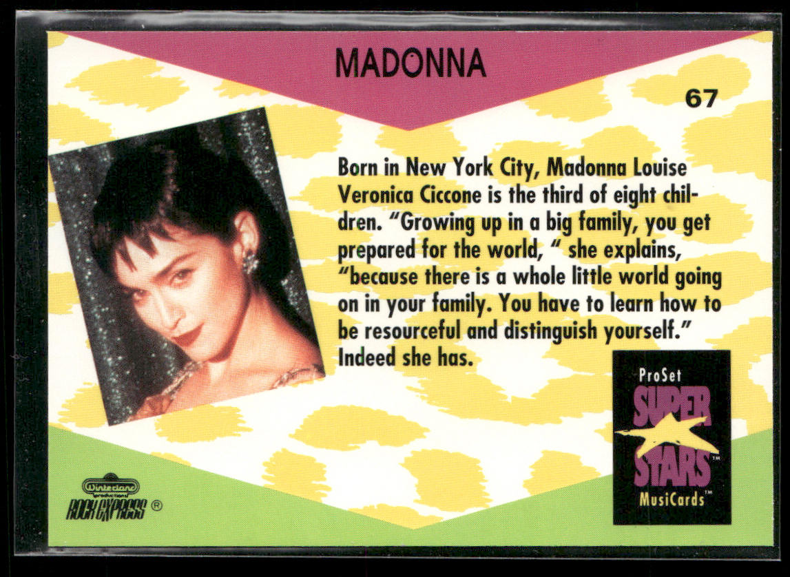 Madonna 1991 Pro Set SuperStars MusiCards #67