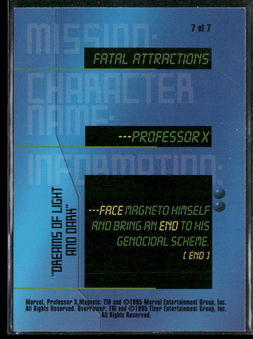 Professor X 1997 Fleer Spider-Man Marvel-OverPower-Mission-Fatal-Attractions #7