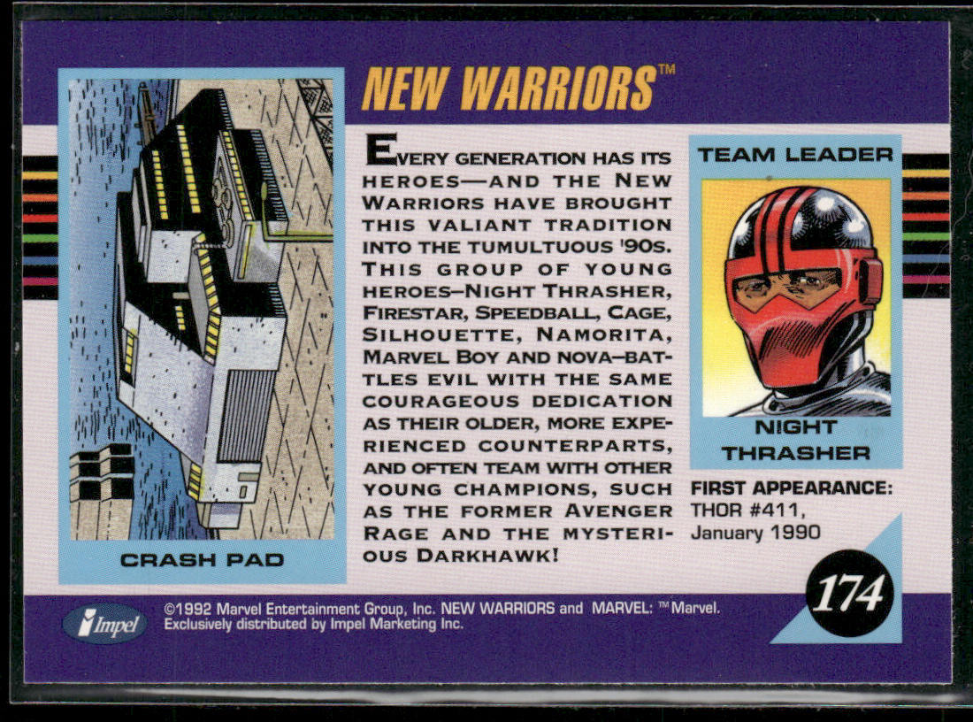 New Warriors 1992 Impel Marvel Universe #174