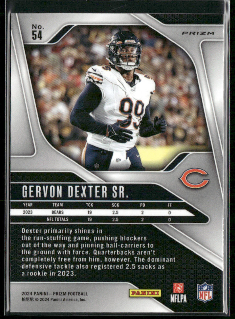 Gervon Dexter Sr. 2024 Panini Prizm Silver #54 Chicago Bears