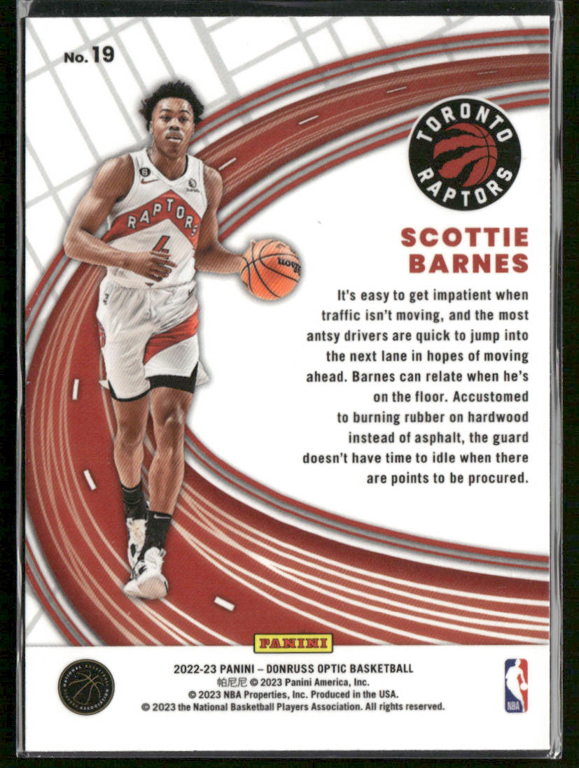 Scottie Barnes 2022-23 Donruss Optic Express Lane #19 Toronto Raptors