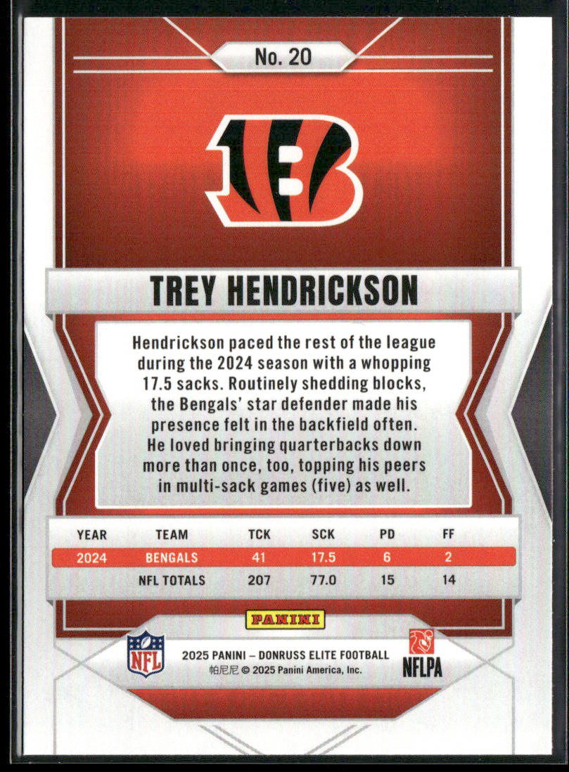Trey Hendrickson 2025 Donruss Elite #20 Cincinnati Bengals