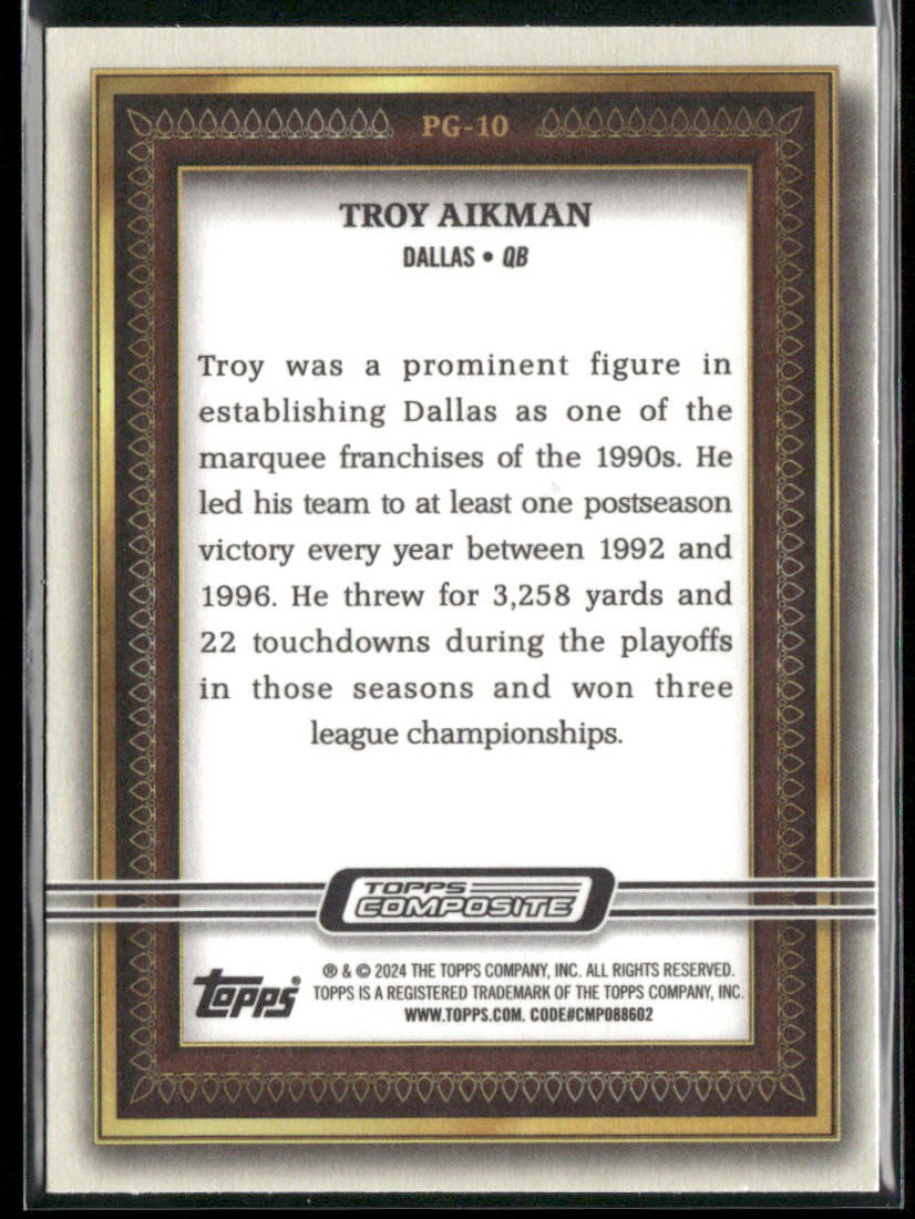 Troy Aikman 2023 Topps Composite Portrait Gallery #PG-10 Dallas Cowboys