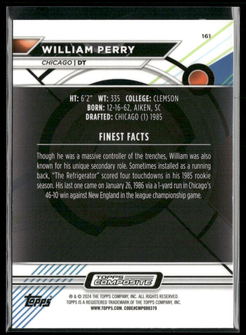 William Perry 2023 Topps Composite #161 Chicago Bears